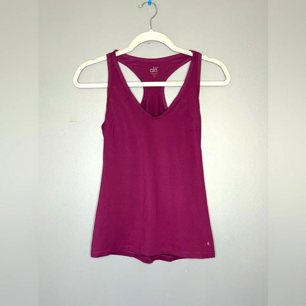 Alo Yoga Fuschsia Purple Pink Racerback Tank Top‎ Size XS